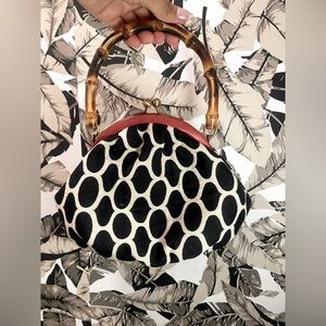 Print Vintage MOSCHINO bamboo handle bag